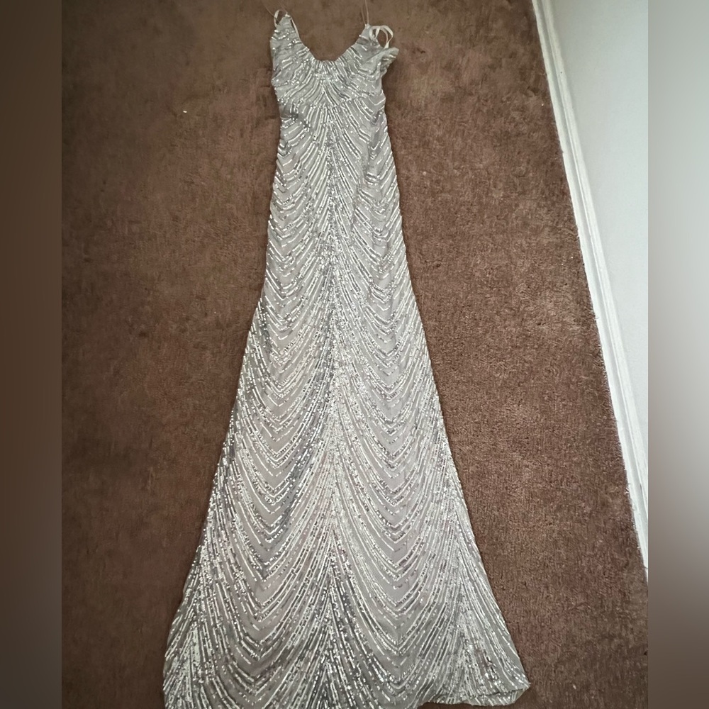 Silver Windosr Maxi Dress